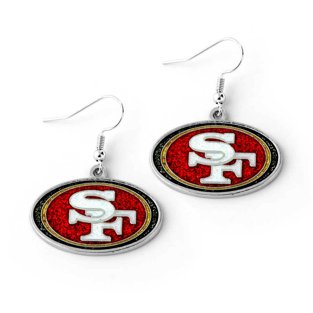 San Francisco 49ers Earrings Glitter Dazzle - Aminco