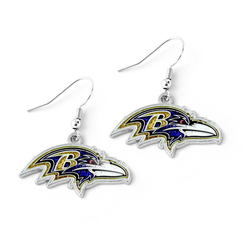 Baltimore Ravens Earrings Glitter Dazzle - Aminco
