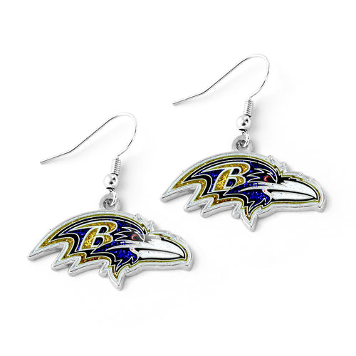 Baltimore Ravens Earrings Glitter Dazzle - Aminco