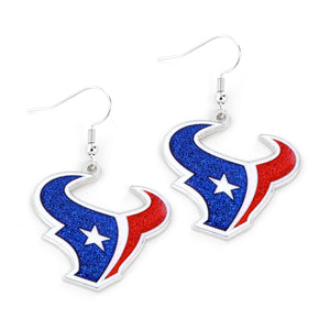 Houston Texans Earrings Glitter Dazzle - Aminco