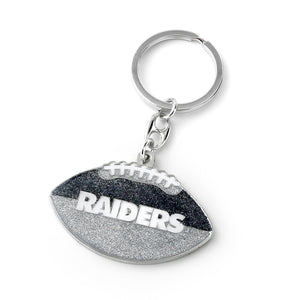 Las Vegas Raiders Keychain Football Glitter - Aminco