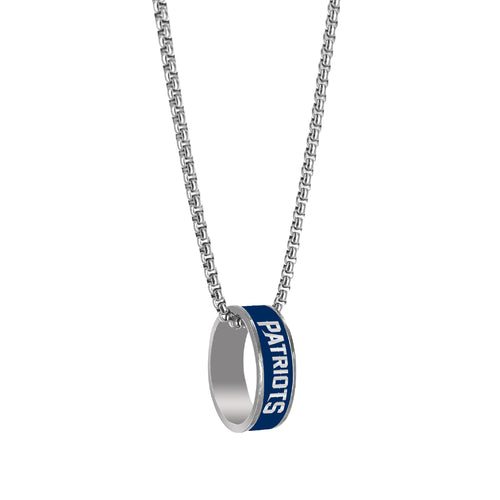New England Patriots Necklace Fashion Ring Pendant Silver - Aminco