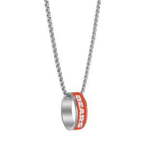 Chicago Bears Necklace Fashion Ring Pendant Silver - Aminco