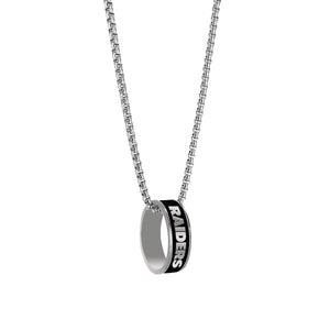 Las Vegas Raiders Necklace Fashion Ring Pendant Silver - Aminco