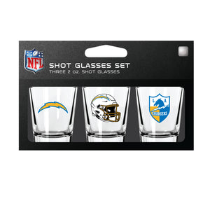 Los Angeles Chargers Shot Glass Set 3 Pack - Mojo Licensing