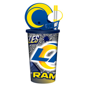 Los Angeles Rams Helmet Cup 32oz Plastic with Straw - Mojo Licensing
