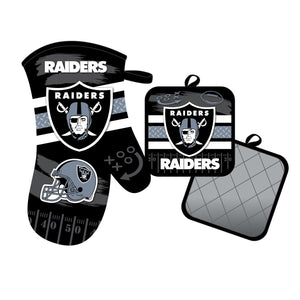 Las Vegas Raiders Oven Mitt and Pot Holder Set - Mojo Licensing
