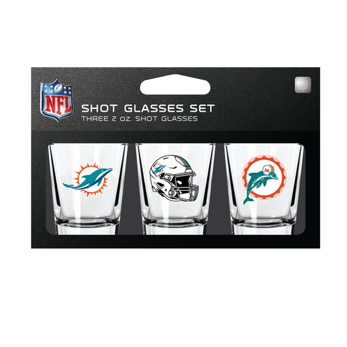 Miami Dolphins Shot Glass Set 3 Pack - Mojo Licensing