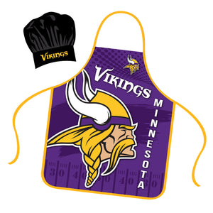 Minnesota Vikings Chef Hat and Apron Set - Mojo Licensing