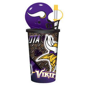 Minnesota Vikings Helmet Cup 32oz Plastic with Straw - Mojo Licensing