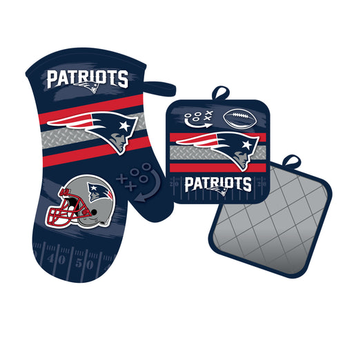 New England Patriots Oven Mitt and Pot Holder Set - Mojo Licensing
