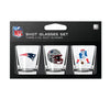 New England Patriots Shot Glass Set 3 Pack - Mojo Licensing