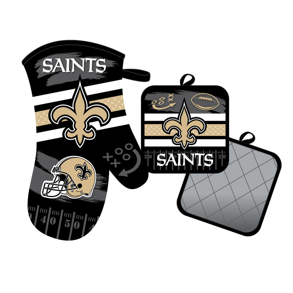 New Orleans Saints Oven Mitt and Pot Holder Set - Mojo Licensing