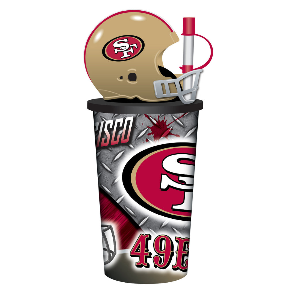 San Francisco 49ers Helmet Cup 32oz Plastic with Straw - Mojo Licensing