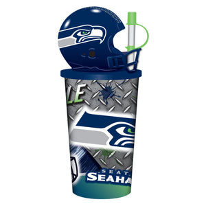 Seattle Seahawks Helmet Cup 32oz Plastic with Straw - Mojo Licensing