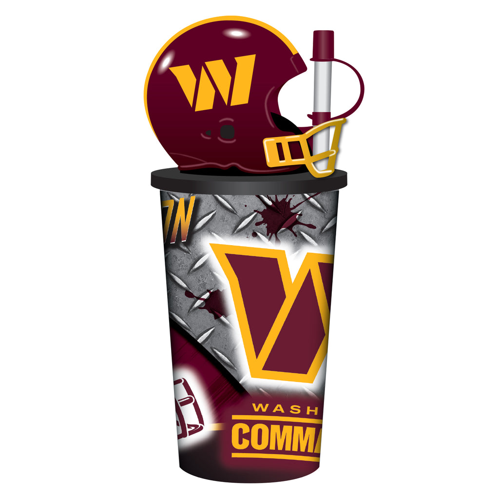 Washington Commanders Helmet Cup 32oz Plastic with Straw - Mojo Licensing