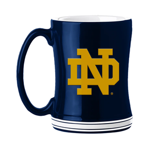 Notre Dame Fighting Irish Coffee Mug 14oz Sculpted Relief Team Color - Logo Brands