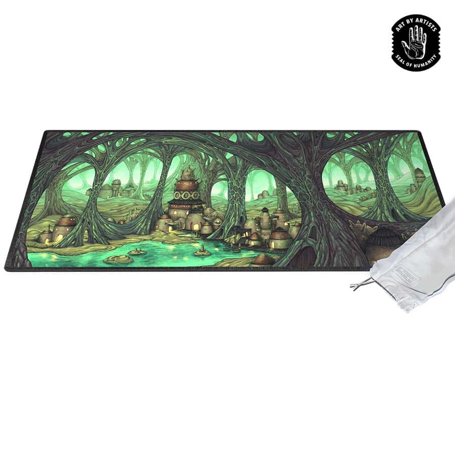 Orange Nebula: Curator: Arcane Landscapes: The Caverns (Brittany Bowman) Desk Mat