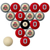OHIO STATE SCHOOL COLOR NUMBERED BILLIARD BALL SET SCARLET SOLID/GRAY STRIPE - OSUBBS200N