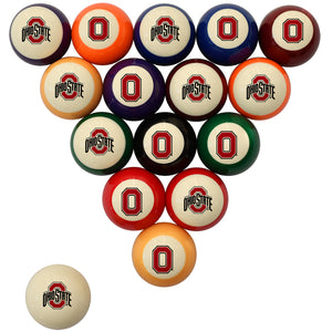 OHIO STATE STANDARD COLOR NUMBERED BILLIARD BALL SET STANDARD COLOR BILLIARD BALL SET - OSUBBSSTD