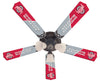 OHIO STATE CEILING FAN - 52'' SCARLET/GRAY - OSUFAN100-52