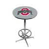 OHIO STATE CHROME FOOT RING PUB TABLE GRAY - OSUPTR105