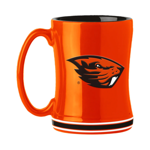 Oregon State Beavers Coffee Mug 14oz Sculpted Relief Team Color - Logo Brands