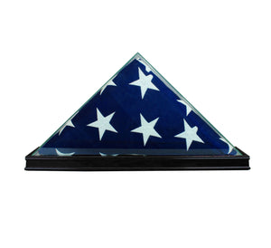 All Glass Flag Display Case 9.5x5 with Cherry Moulding