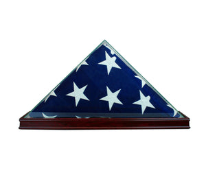 All Glass Flag Display Case 5x3 with Black Moulding