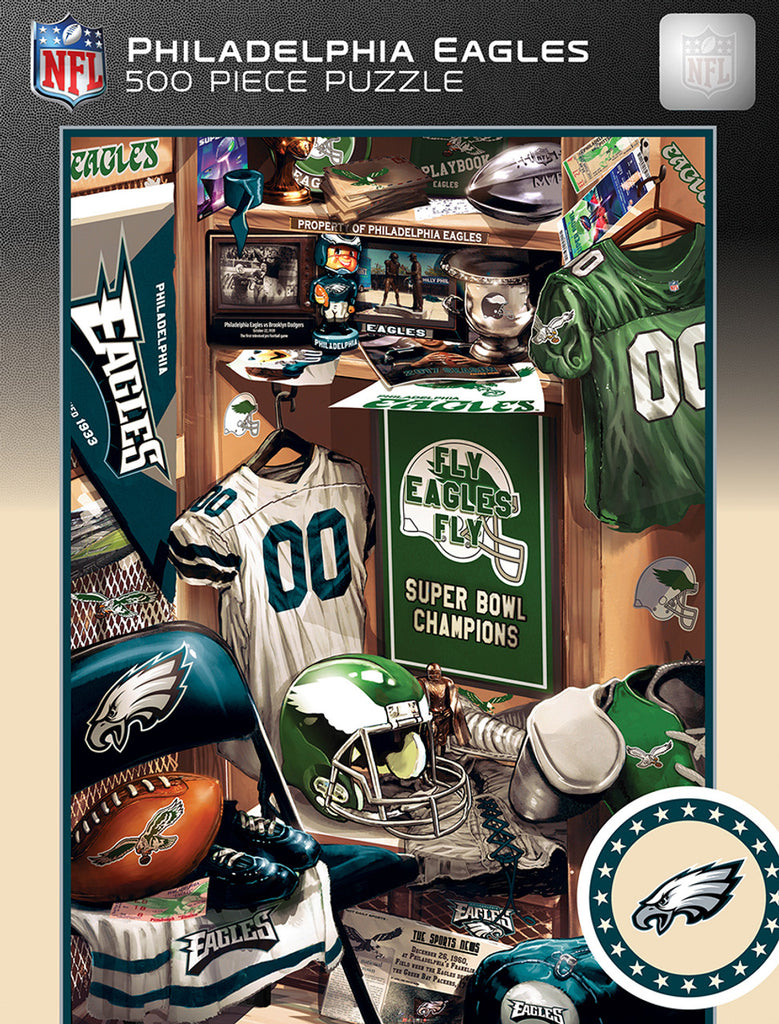 Philadelphia Eagles Puzzle 500 Piece Locker Room - Masterpieces Puzzle Company