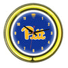 PITTSBURGH NEON WALL CLOCK - 14'' BLUE FACE / YELLOW NEON - PITNWC300-14