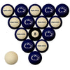 PENN STATE SCHOOL COLOR NUMBERED BILLIARD BALL SET NAVY BLUE SOLID/NAVY BLUE STRIPE - PSUBBS100N