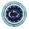 PENN STATE NEON WALL CLOCK - 14'' NAVY FACE / BLUE NEON - PSUNWC100-14