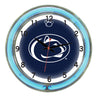 PENN STATE NEON WALL CLOCK - 18'' NAVY FACE / BLUE NEON - PSUNWC100-18