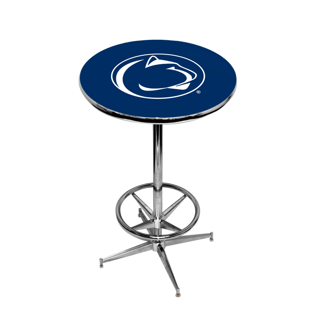 PENN STATE CHROME FOOT RING PUB TABLE NAVY BLUE - PSUPTR101