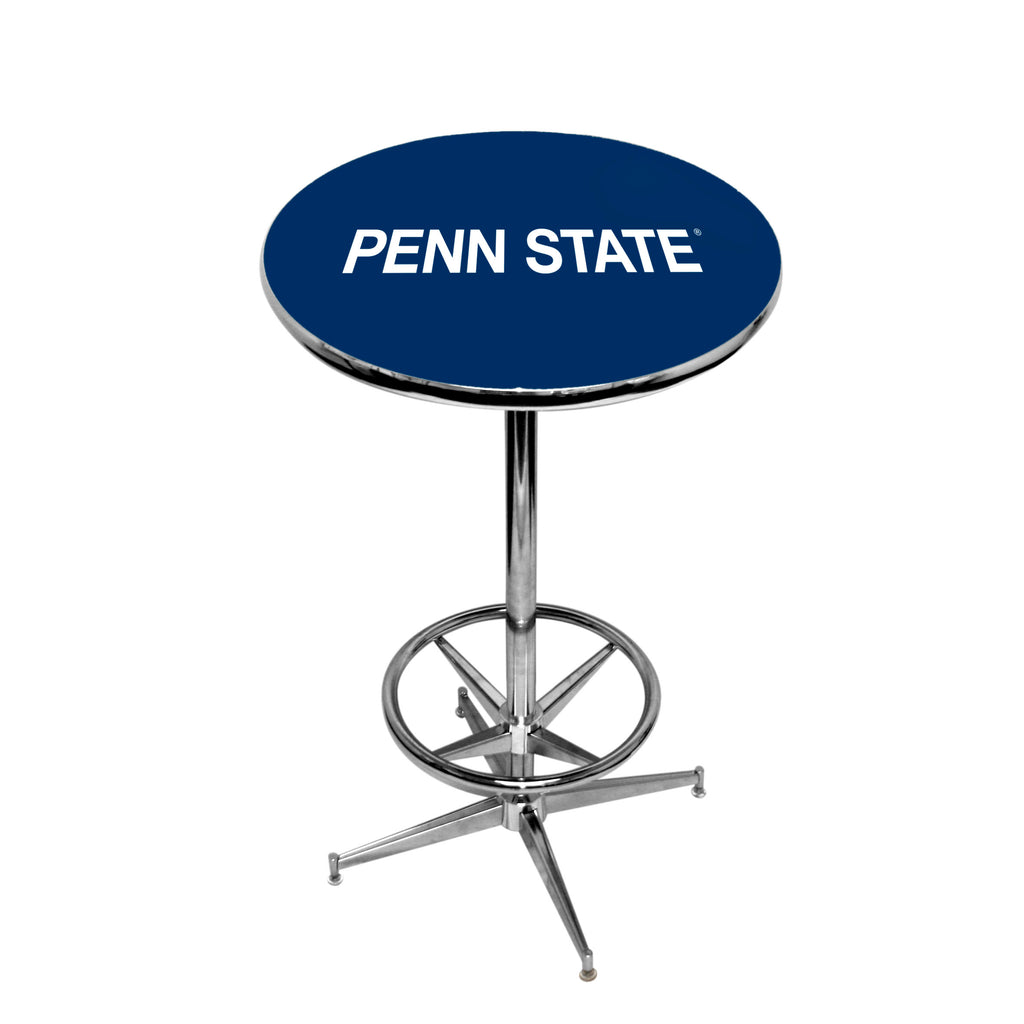 PENN STATE CHROME FOOT RING PUB TABLE NAVY BLUE - PSUPTR231
