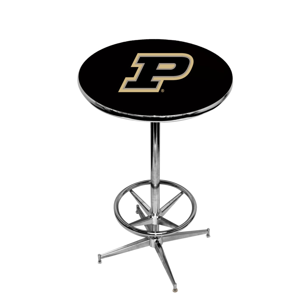 PURDUE CHROME FOOT RING PUB TABLE BLACK - PURPTR144
