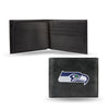 Seattle Seahawks Wallet Billfold Leather Embroidered Black - Rico Industries