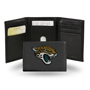 Jacksonville Jaguars Wallet Trifold Leather Embroidered - Rico Industries