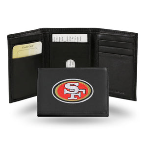 San Francisco 49ers Wallet Trifold Leather Embroidered - Rico Industries