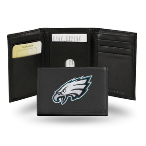 Philadelphia Eagles Wallet Trifold Leather Embroidered - Rico Industries