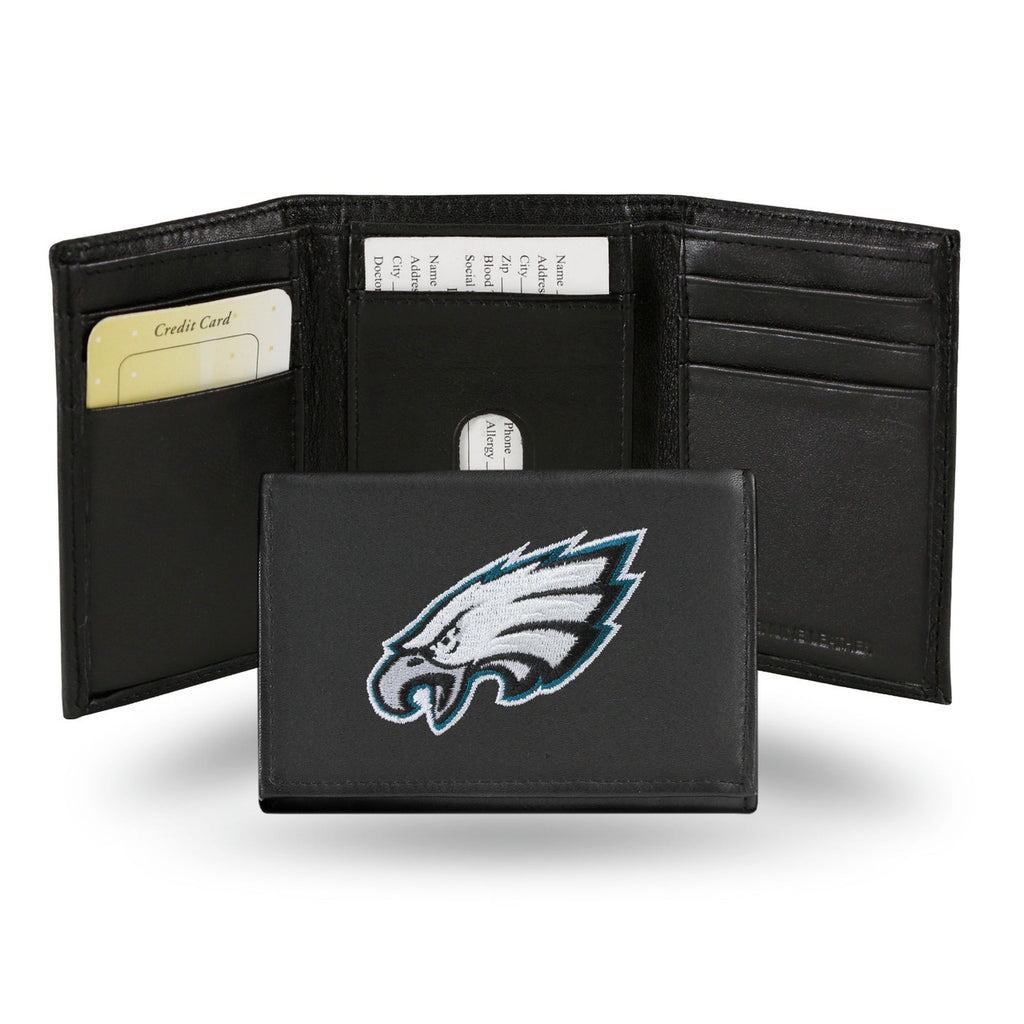 Philadelphia Eagles Wallet Trifold Leather Embroidered - Rico Industries