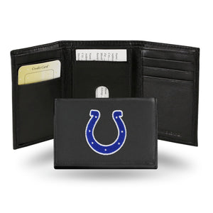 Indianapolis Colts Wallet Trifold Leather Embroidered - Rico Industries