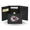 Kansas City Chiefs Wallet Trifold Leather Embroidered - Rico Industries