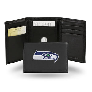 Seattle Seahawks Wallet Trifold Leather Embroidered - Rico Industries