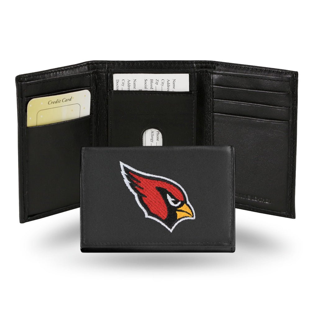Arizona Cardinals Wallet Trifold Leather Embroidered - Rico Industries