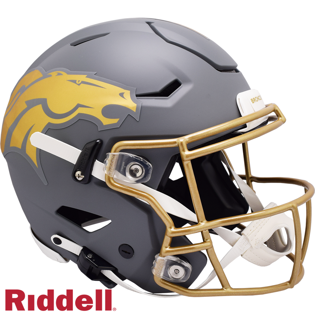 Denver Broncos Helmet Riddell Authentic Full Size SpeedFlex Style Slate Alternate - Riddell