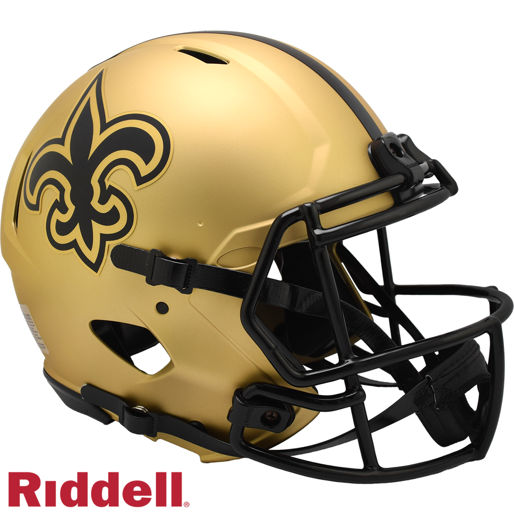 New Orleans Saints Helmet Riddell Authentic Full Size Speed Style Rave Alternate - Riddell