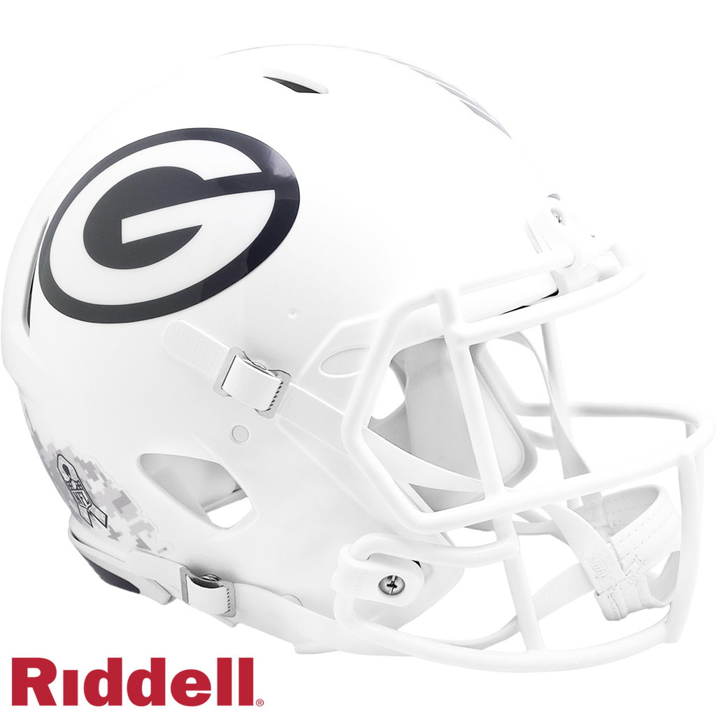 Green Bay Packers Helmet Riddell Authentic Full Size Speed Style Salute To Service 2024 - Riddell