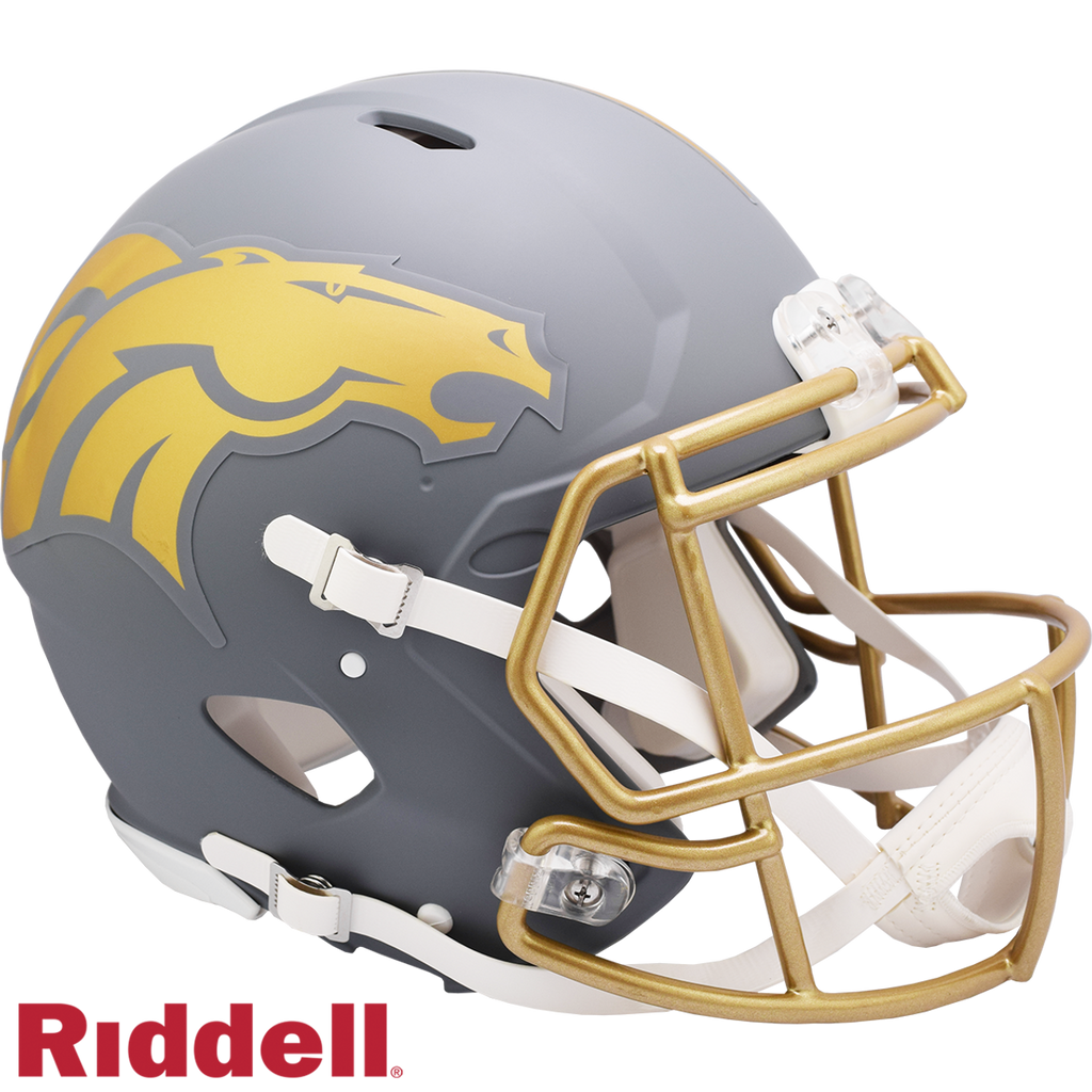 Denver Broncos Helmet Riddell Authentic Full Size Speed Style Slate Alternate - Riddell
